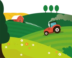 Whimsical Farm Landscape Animation: Pastoral Countryside Scenery