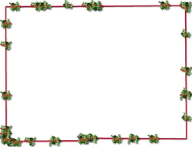 Festive Christmas Holiday Border Clipart with Holly Leaves and Red Ribbon Accents