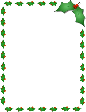Festive Holly Leaves Christmas Holiday Border Clipart Design Template