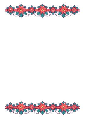 Festive Poinsettia Christmas Holiday Border Clipart with Elegant Floral Design