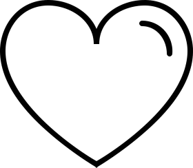 Minimalist Black and White Heart Clipart - Simple Love Symbol Design
