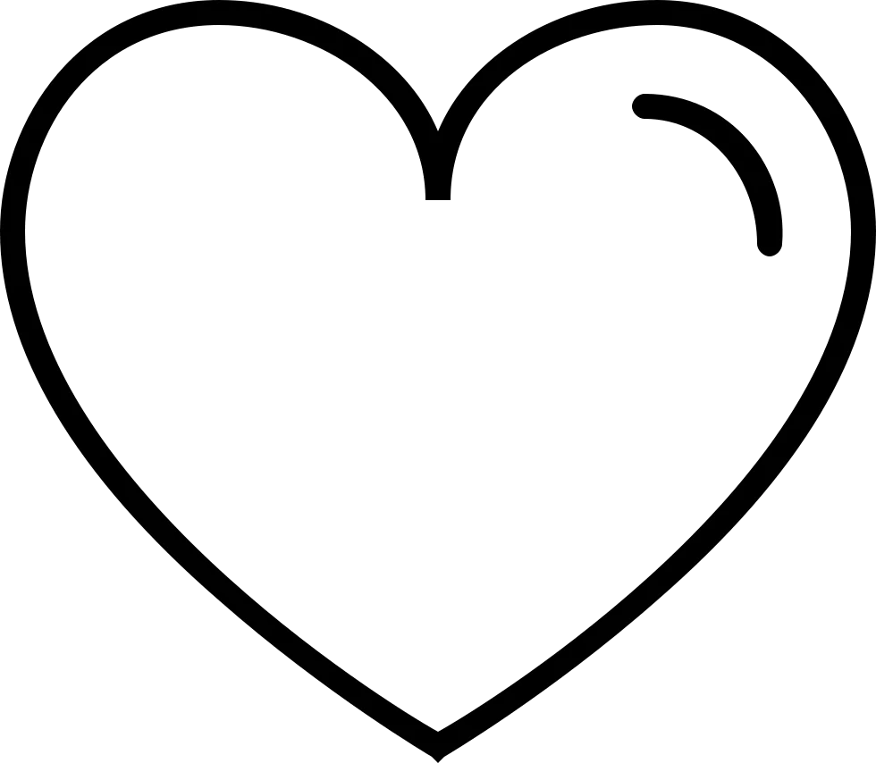 Minimalist Black and White Heart Clipart - Simple Love Symbol Design