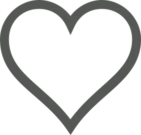 Minimalist Elegant Gray Heart Outline Clipart Design for Romantic Expressions