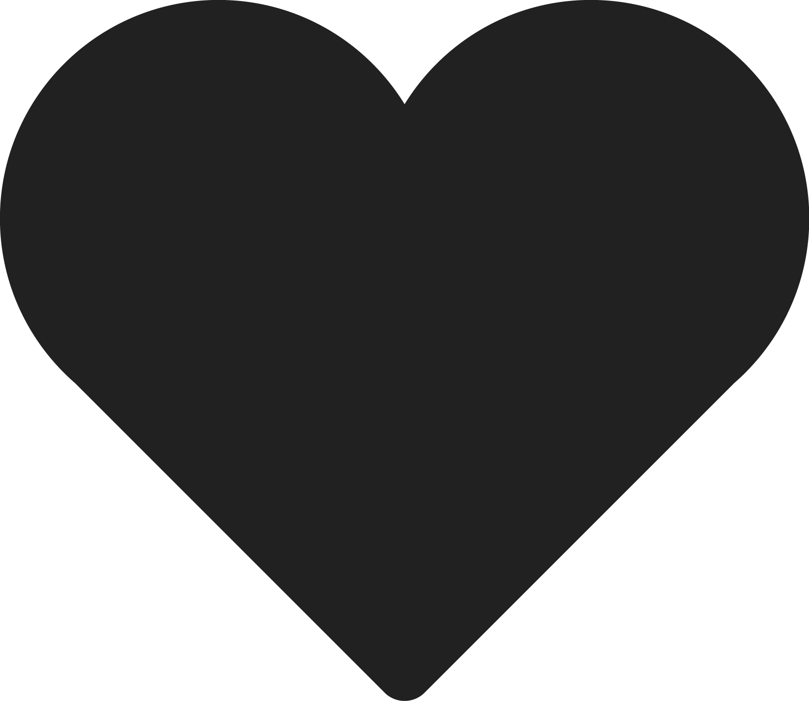 Minimalist Silhouette Heart Clipart - Simple Elegant Design for Creative Projects