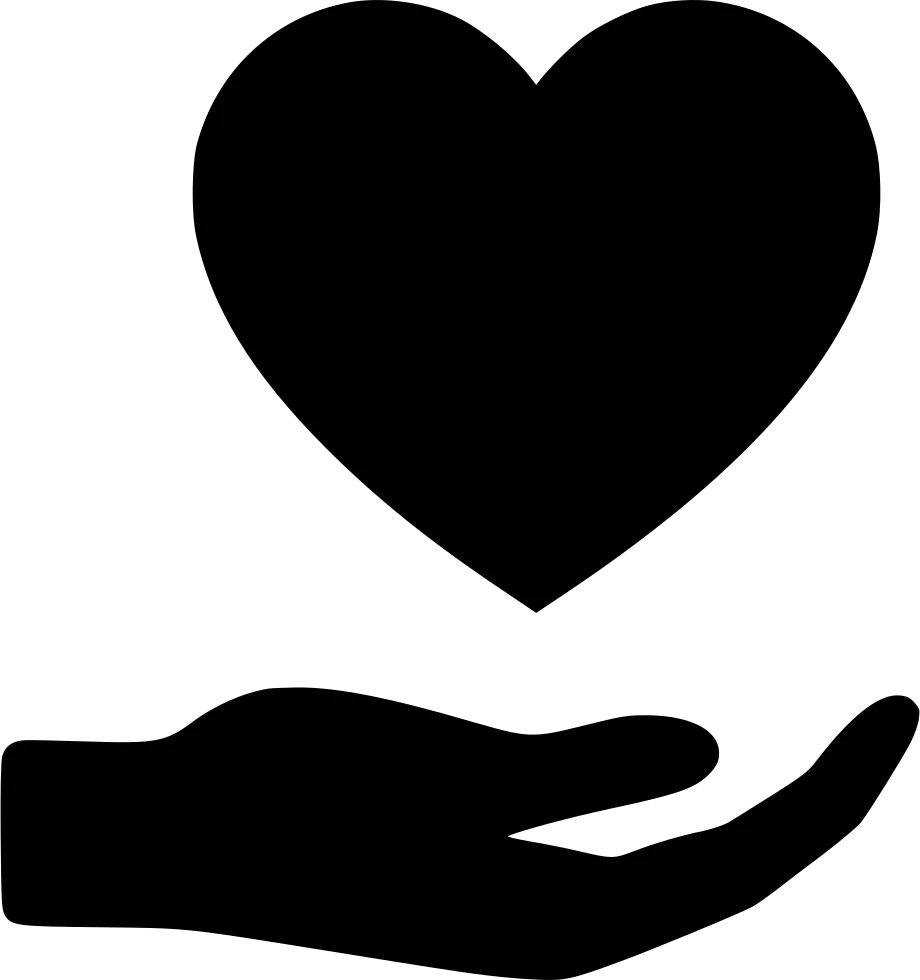 Compassionate Hand Holding Silhouette Heart Clipart Symbol of Care and Empathy