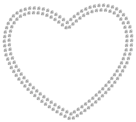 Delicate Monochrome Heart Shaped Clipart with Intricate Floral Dot Pattern Design