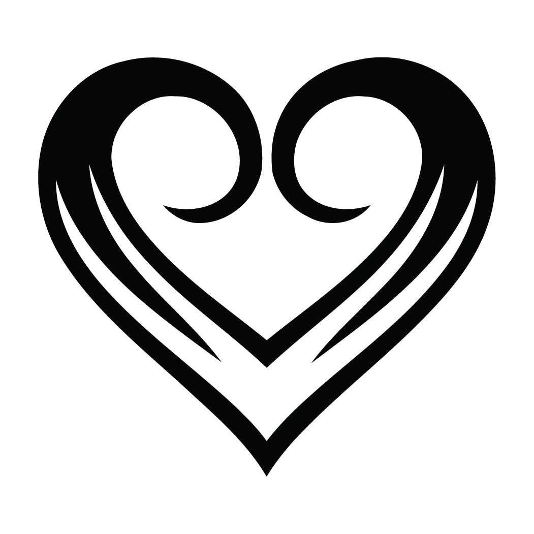 Elegant Minimalist Heart Clipart with Smooth Curving Lines and Symmetry