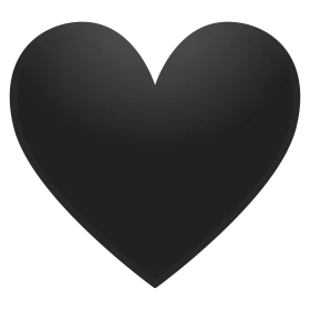 Elegant Monochrome Heart Clipart: Smooth Silhouette of Timeless Love Symbol