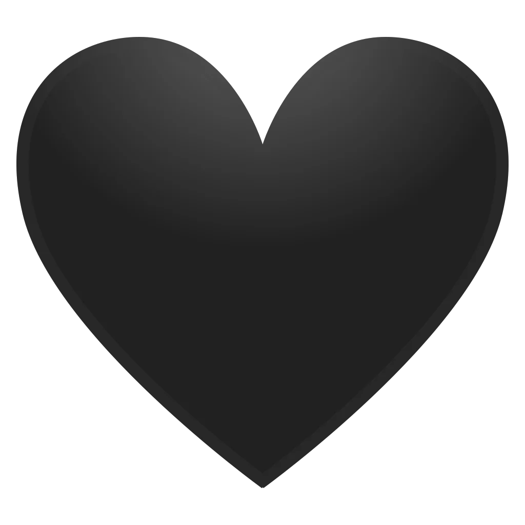 Elegant Monochrome Heart Clipart: Smooth Silhouette of Timeless Love Symbol