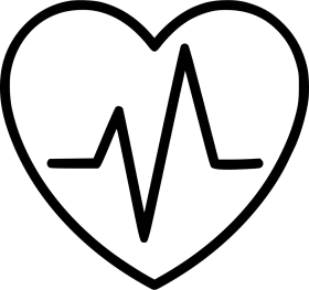 Minimalist Black and White Heartbeat Pulse Lifeline Clipart Design Icon