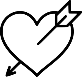 Minimalist Heart Pierced by Arrow Clipart Design with Stylish Graphic Element