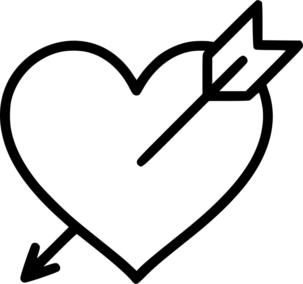 Minimalist Heart Pierced by Arrow Clipart Design with Stylish Graphic Element