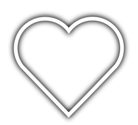 Minimalist Monochrome Heart Clipart with Soft Gradient Shadow Effect
