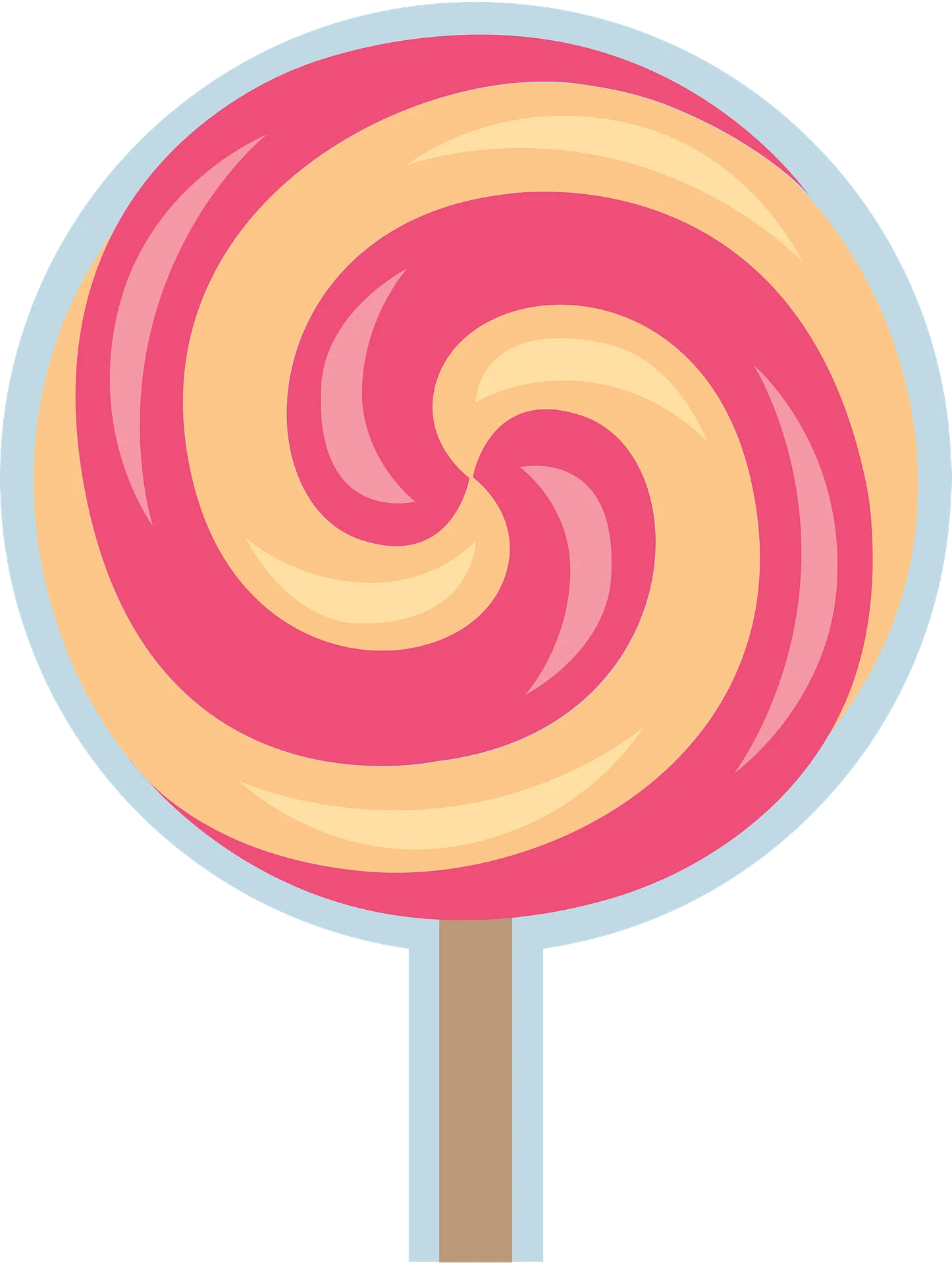 Whimsical Spiral Swirl Lollipop Clipart with Pastel Color Palette