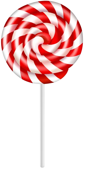Classic Red and White Swirled Candy Lollipop Clipart with Delightful Spiral Design
