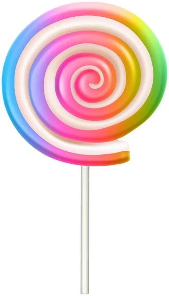Whimsical Rainbow Swirl Lollipop Clipart - Colorful Candy Spiral Design