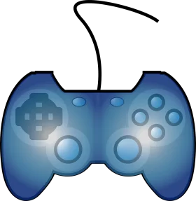 Blue Gaming Controller Clipart Design with Smooth Gradient Shading
