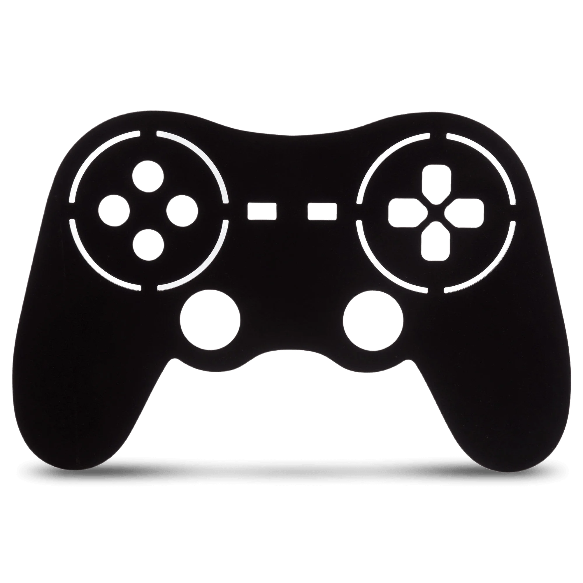 Classic Gaming Clipart: Monochrome Silhouette of a Retro Video Game Controller