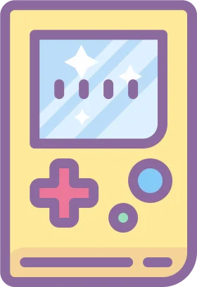 Classic Handheld Gaming Device Retro-Style Minimalist Clipart Design