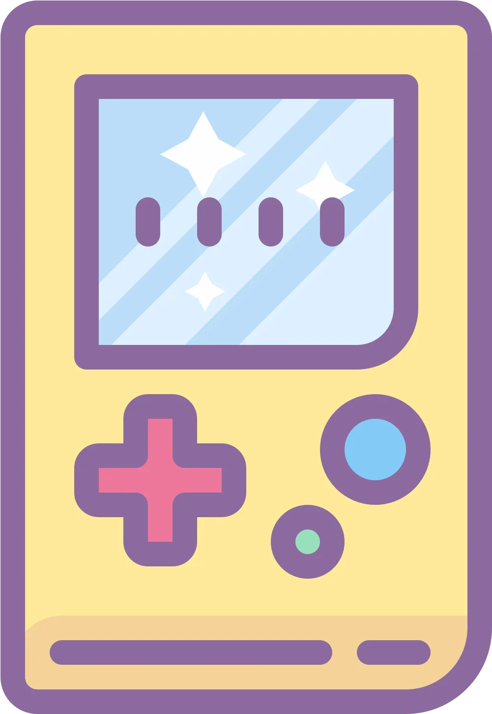 Classic Handheld Gaming Device Retro-Style Minimalist Clipart Design