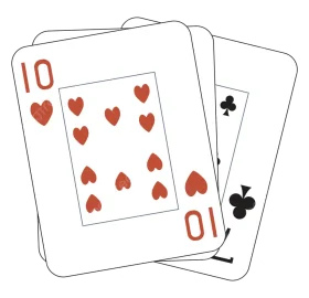 Classic Playing Cards Clipart Illustration with Ten of Hearts and Ace of Clubs