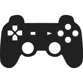 Classic PlayStation Controller Silhouette Gaming Clipart Design Icon