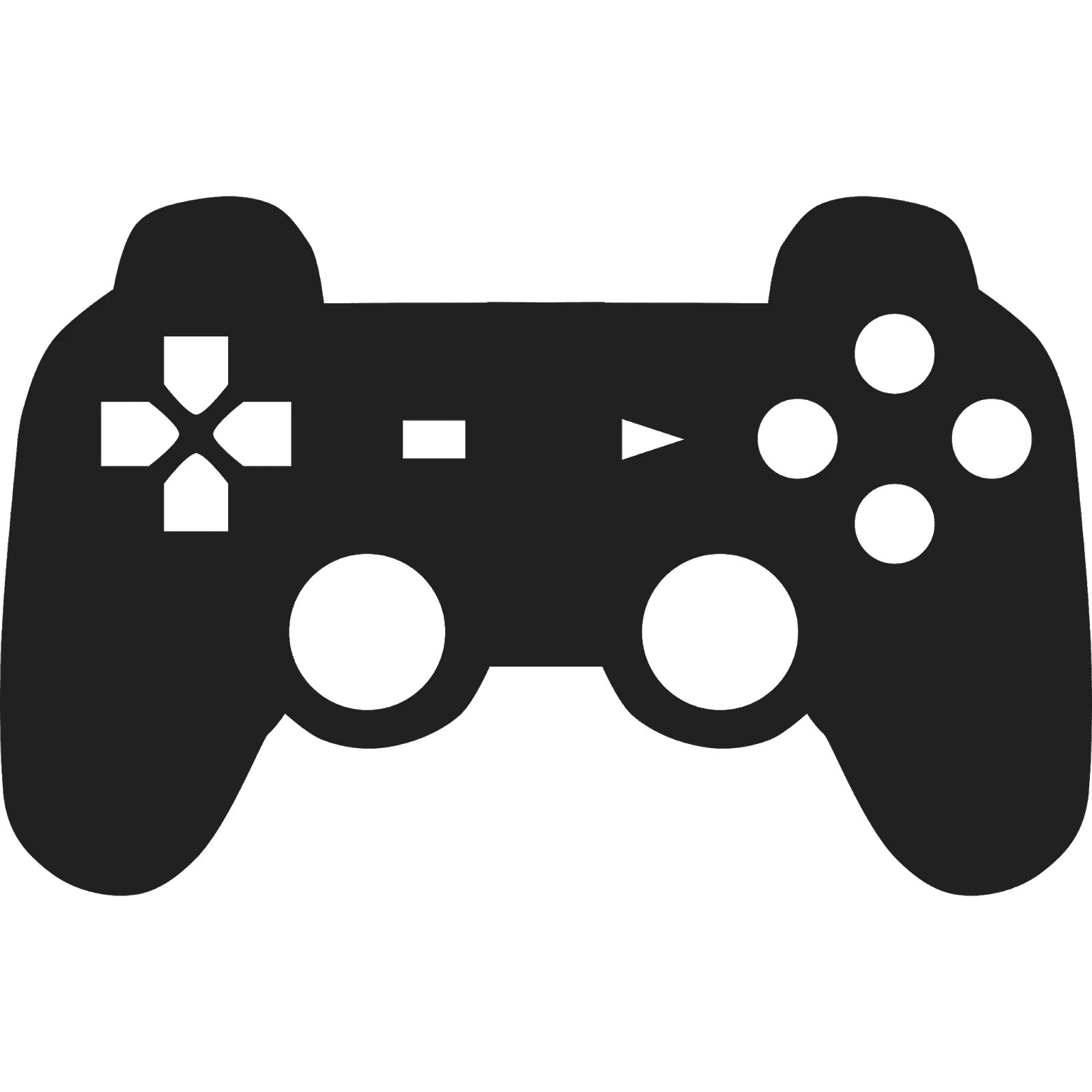 Classic PlayStation Controller Silhouette Gaming Clipart Design Icon