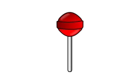 Classic Red and White Circular Lollipop Candy Clipart Design Element