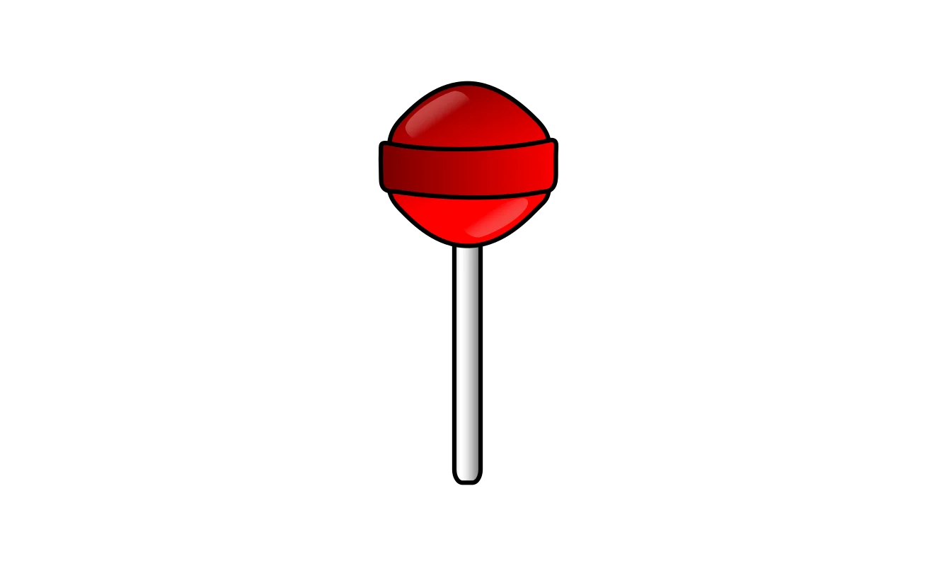 Classic Red and White Circular Lollipop Candy Clipart Design Element