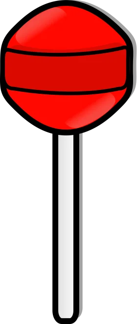 Classic Red Round Lollipop Clipart Design with Simple White Stick
