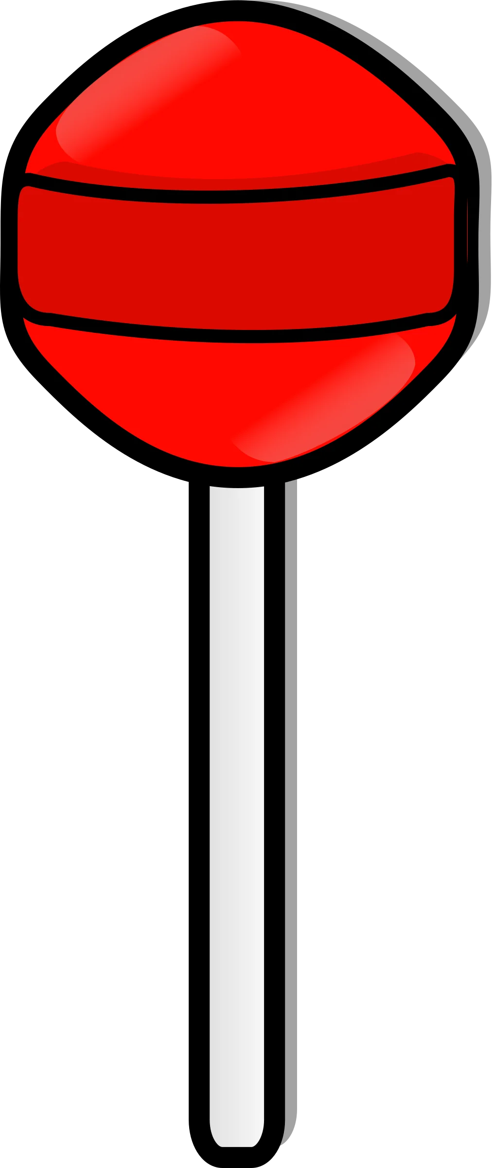 Classic Red Round Lollipop Clipart Design with Simple White Stick