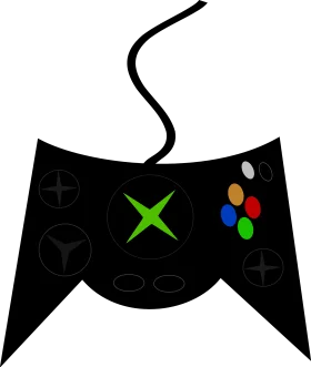 Classic Xbox Controller Silhouette Gaming Clipart Design with Iconic Button Layout
