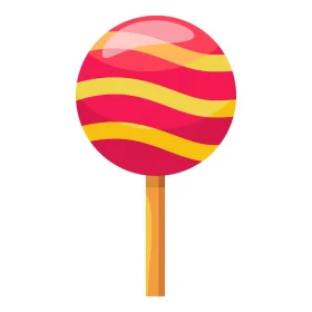 Colorful Swirling Stripes Lollipop Clipart with Warm Gradient Design