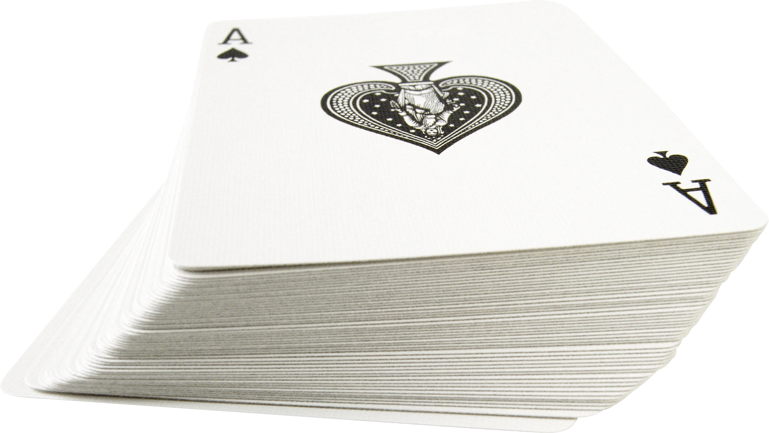 Detailed Black and White Ace of Spades Playing Card Clipart Perspective View