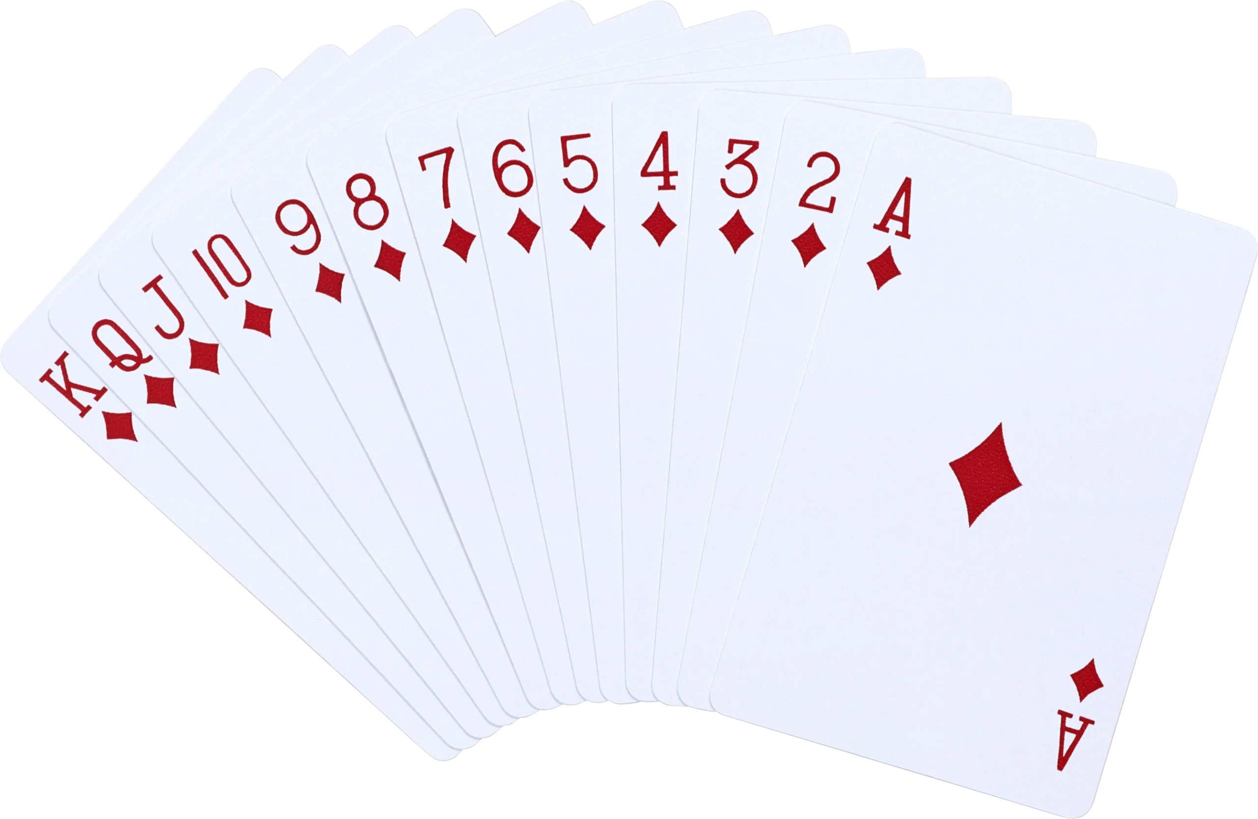 Elegant Diamond-Themed Playing Cards Clipart Spread in Soft White and Red