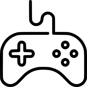 Minimalist Black and White Gaming Controller Clipart Design