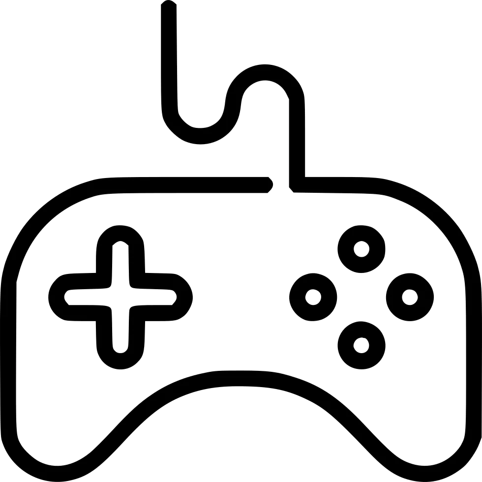 Minimalist Black and White Gaming Controller Clipart Design
