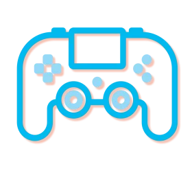 Minimalist Blue and White Gaming Controller Clipart Design Icon