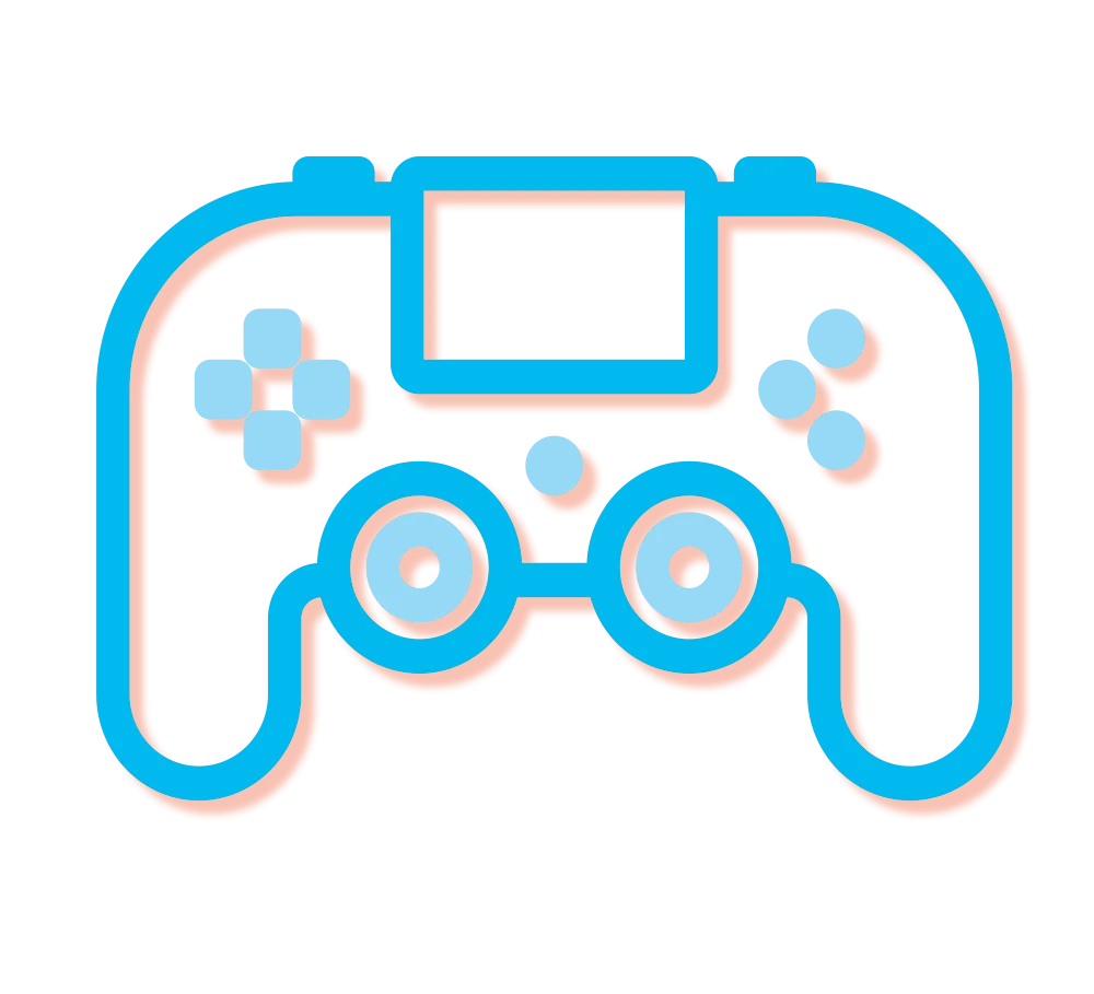 Minimalist Blue and White Gaming Controller Clipart Design Icon