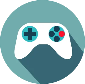 Minimalist Game Controller Clipart Icon with Flat Design Aesthetic