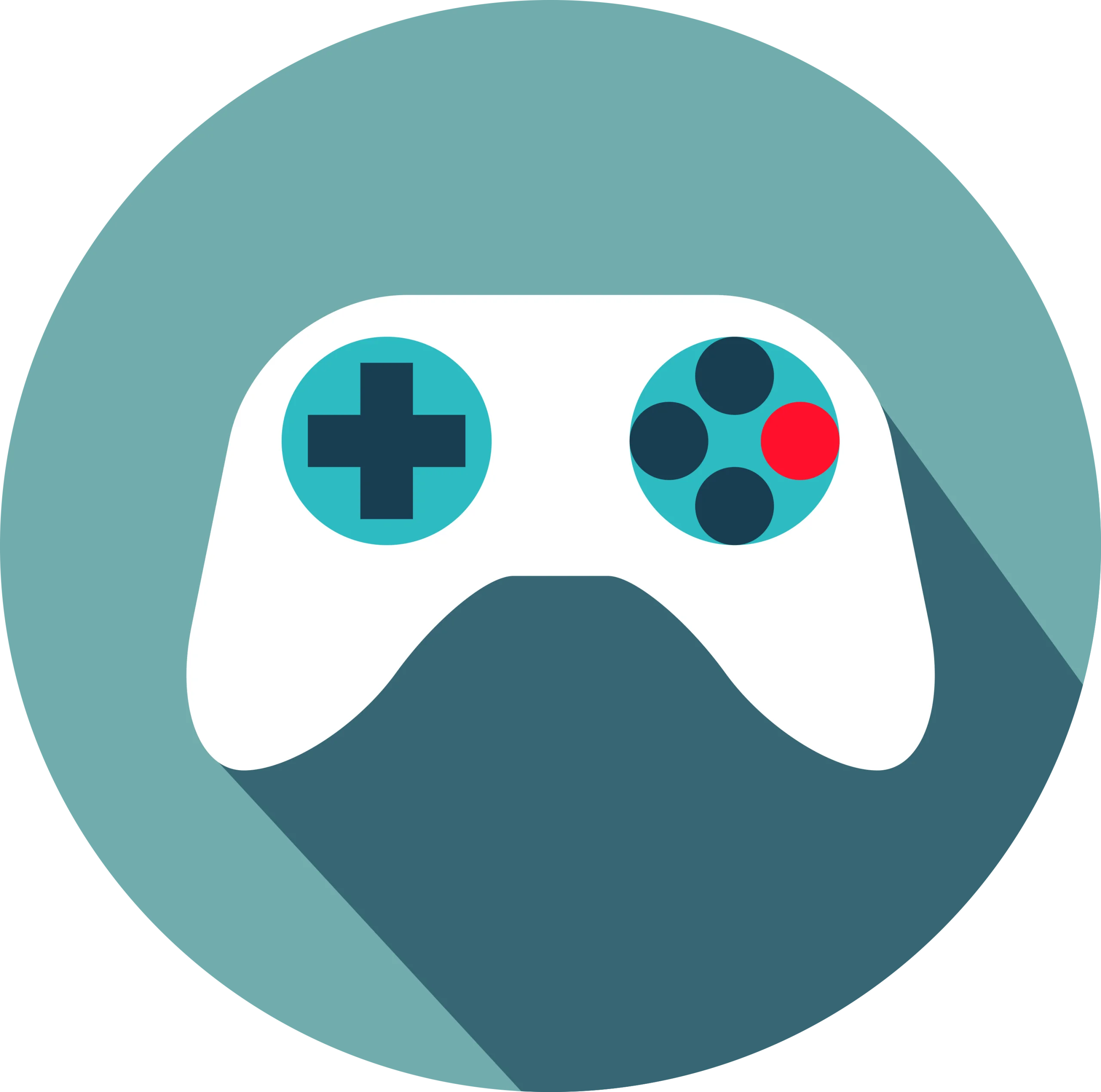 Minimalist Game Controller Clipart Icon with Flat Design Aesthetic