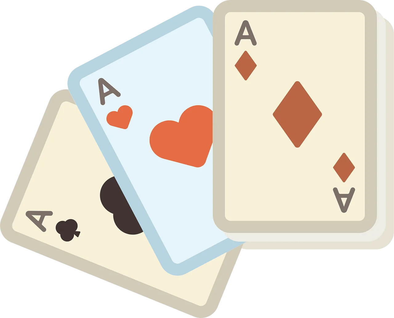 Minimalist Illustrated Deck of Playing Cards Clipart Design