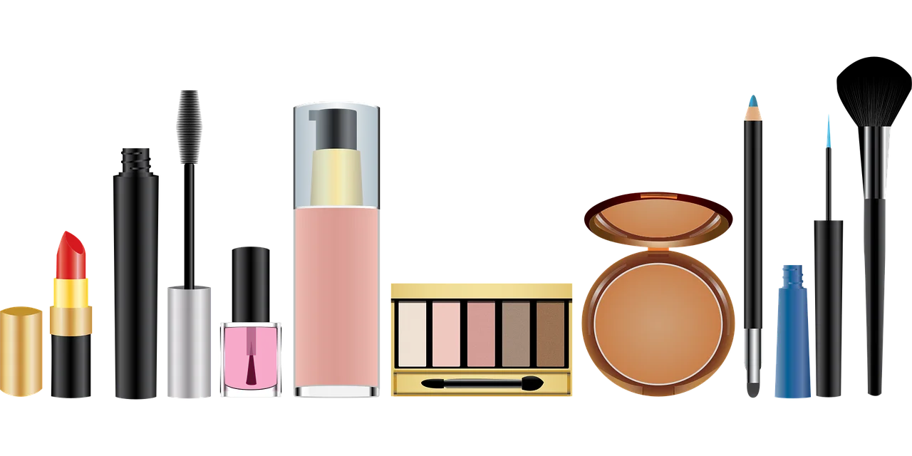 Professional Makeup and Cosmetics Essential Collection Clipart Illustration