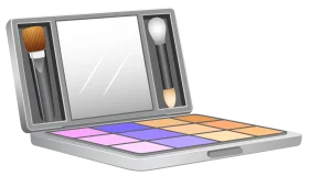 Professional Makeup Palette Cosmetic Tools Clipart Design Illustration