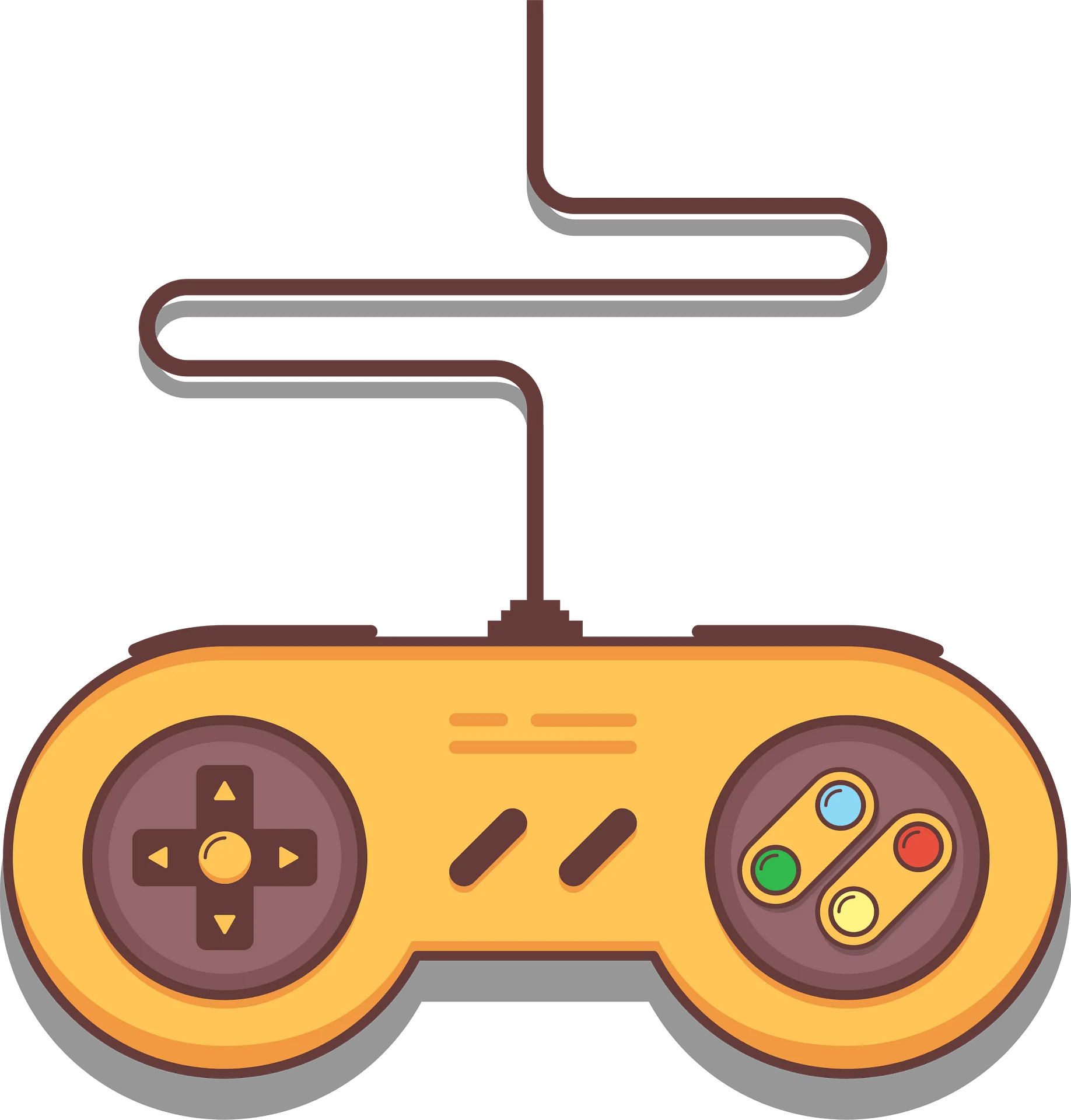 Retro Classic Video Game Controller Clipart - Nostalgic Gaming Design