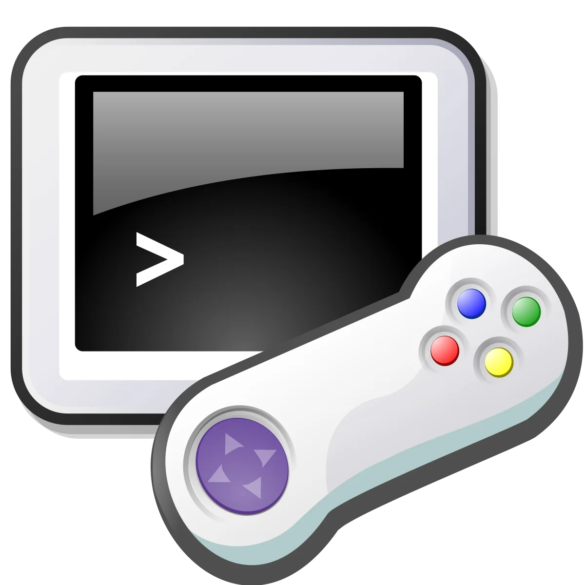 Retro Gaming Console Terminal Clipart Icon with Classic Controller