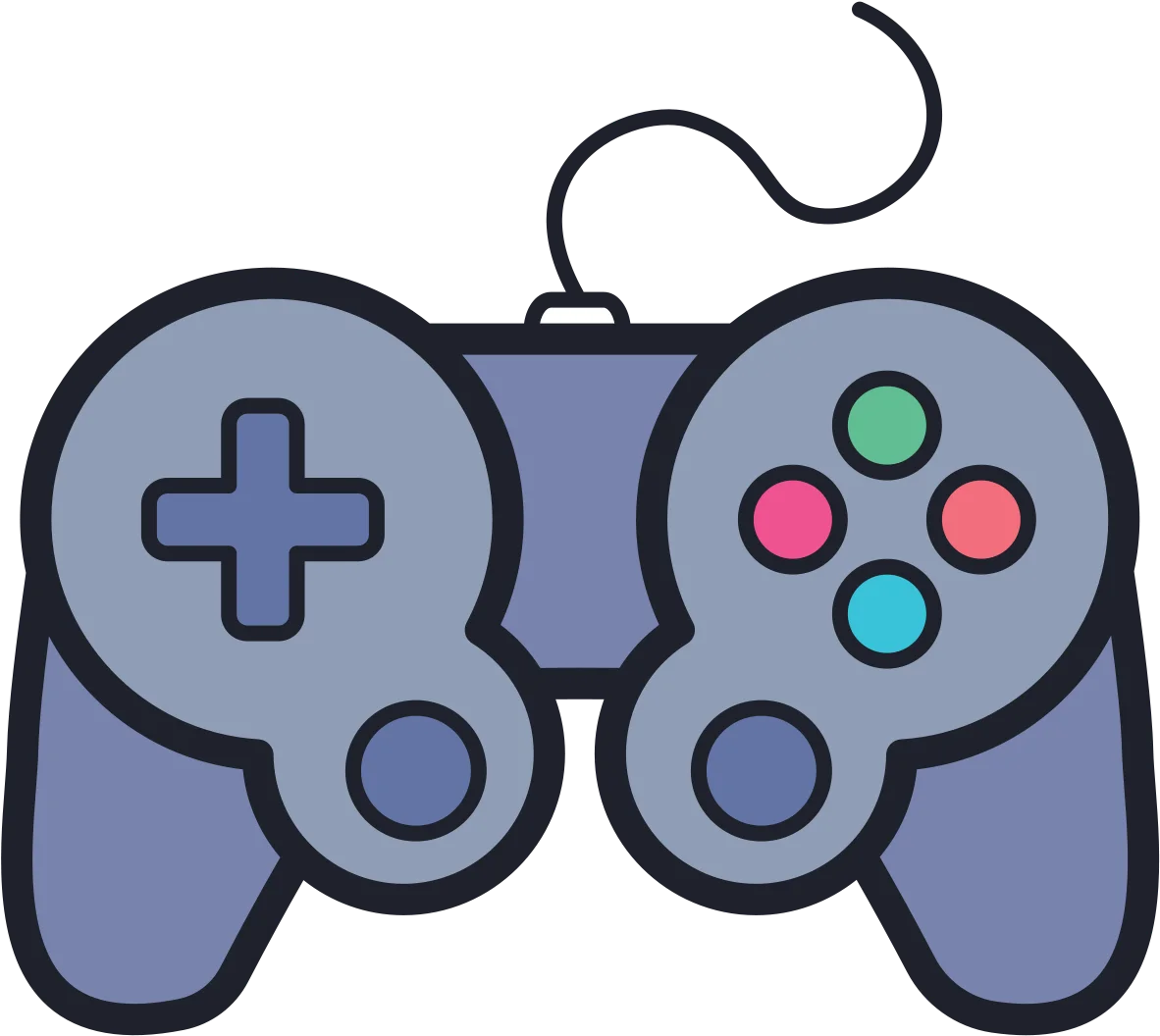 Retro Gaming Controller Clipart - Nostalgic Pixel-Style Video Game Design Element