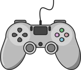 Retro PlayStation-Style Gaming Controller Clipart Design