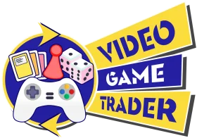 Retro Video Game Trader Clipart Logo with Gaming Controller and Dice