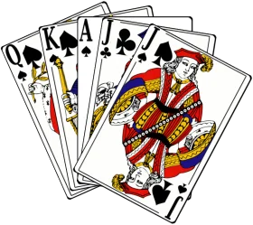 Royal Flush Poker Hand Clipart Illustration with Classic Playing Cards